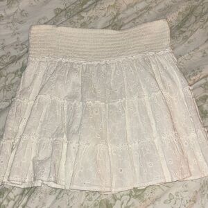 American Eagle Outfitters White Lace A-Line Skirt